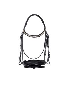 CABEZADA INGLESA DE CUERO CON PURPURINA EQUESTRO 2