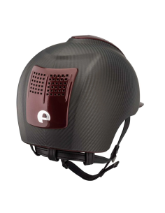 Casco Kep E-Light de carbono negro mate con visera burdeos metalizada y dos inserciones metalizadas burdeos large 2