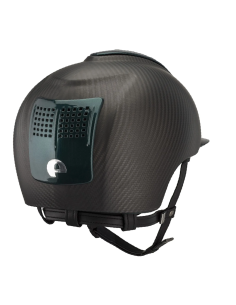 Casco Kep E-Light de carbono negro mate con visera verde y tres inserciones verde large 2