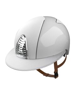 Casco Kep Cromo 2.0 Polish Blanco/parte delantera, trasera y visera de cuero blanco large
