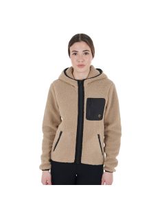 Sudadera de mujer en tejido polar con bolsillo delantero