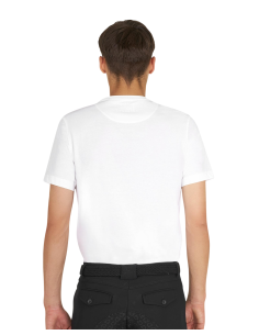 Camiseta básica para hombre con logo brillante Equestro blanco/rojo 2