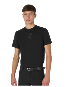 Camiseta básica para hombre con logo Equestro negro